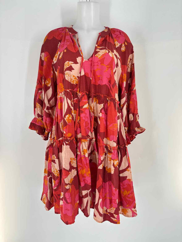 Size M FABRIK Red Print Dress