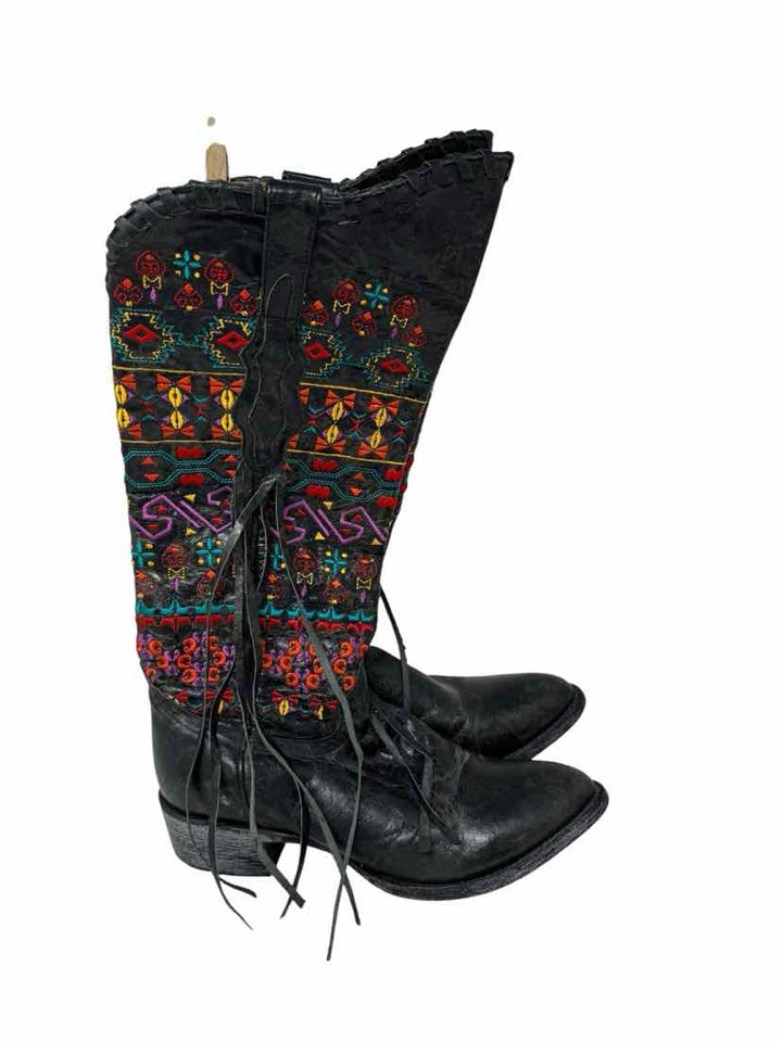 Shoe Size 8 Black Leather Boots