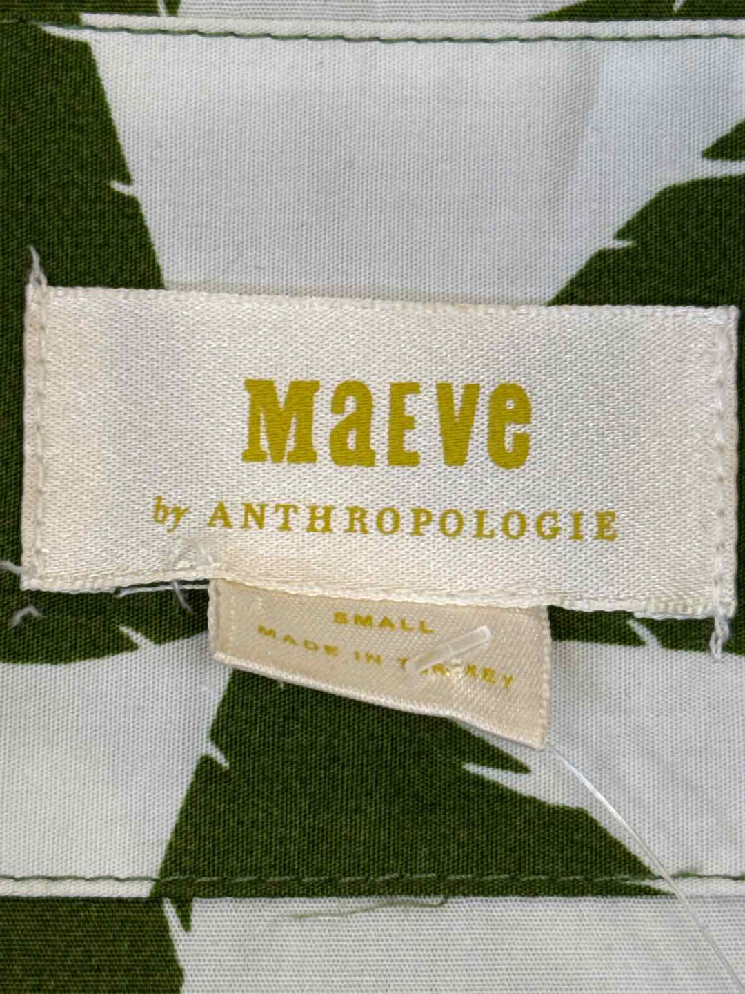 Size S MAEVE Green Print Dress
