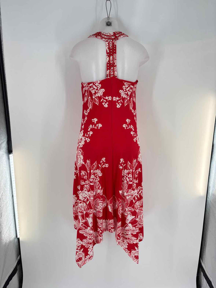 Size L INC Red Print Dress