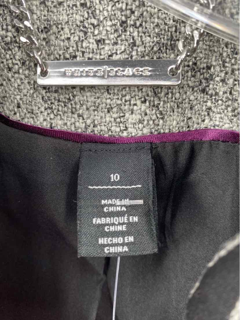 Size 10 White House Black Market Black Print Jacket
