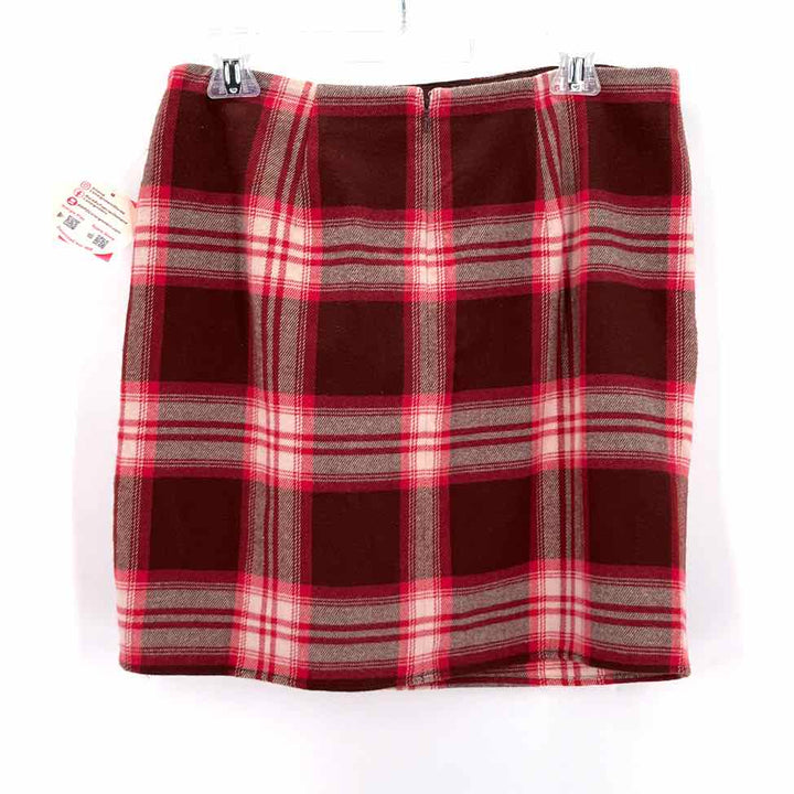 Size 6 LOFT Burgundy Flannel Skirt