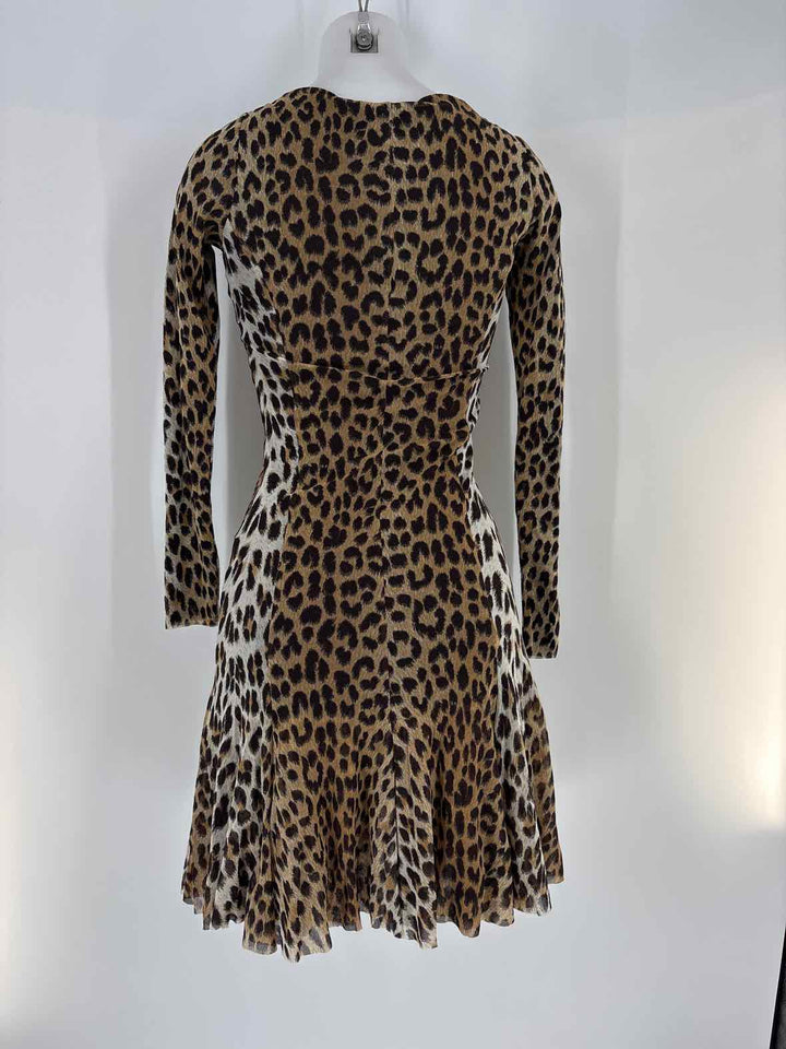 Size XS FUZZI Brown Print Dress
