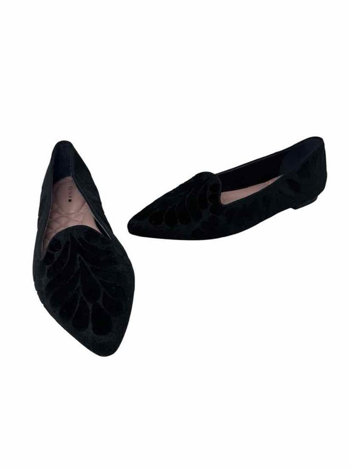 Shoe Size 10.5 BIRDIES Black Velour Flats