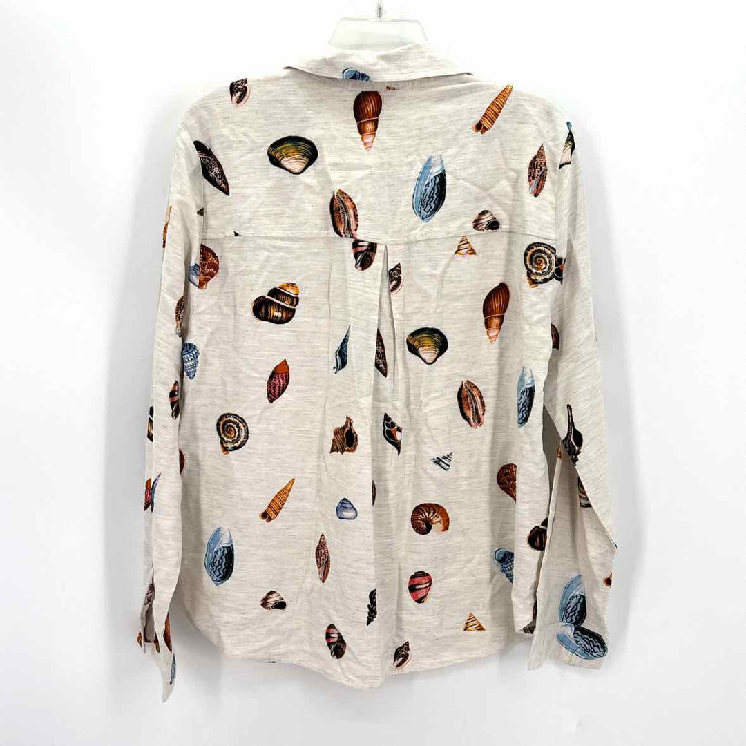 Size L Jane & Delaney Beige Print Shirt
