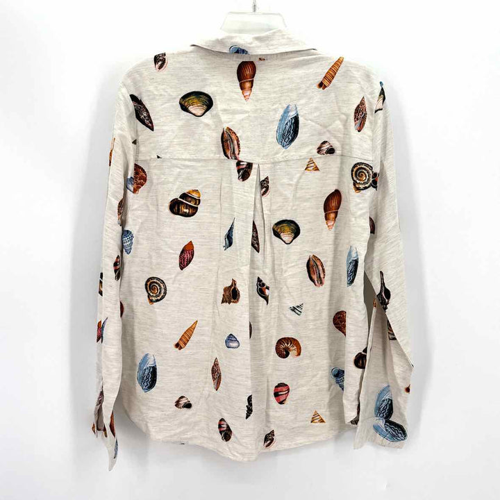 Size L Jane & Delaney Beige Print Shirt