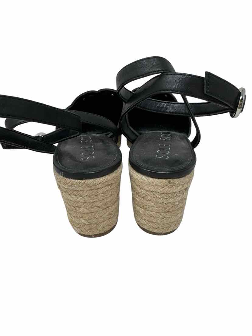 Shoe Size 9 SOLE SOCIETY Black Suede Sandals