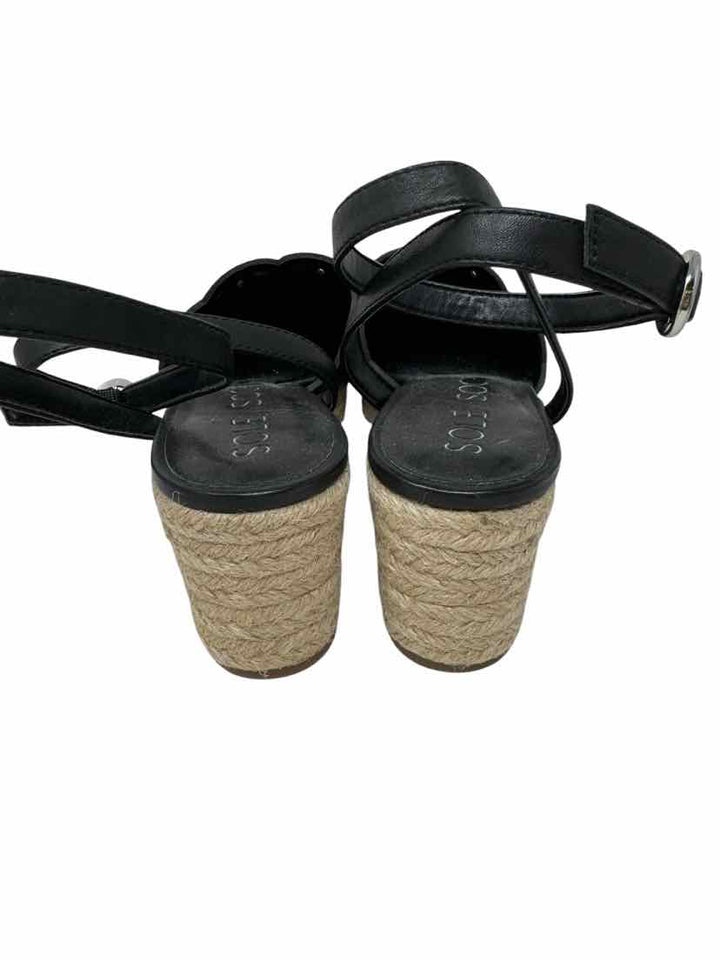 Shoe Size 9 SOLE SOCIETY Black Suede Sandals