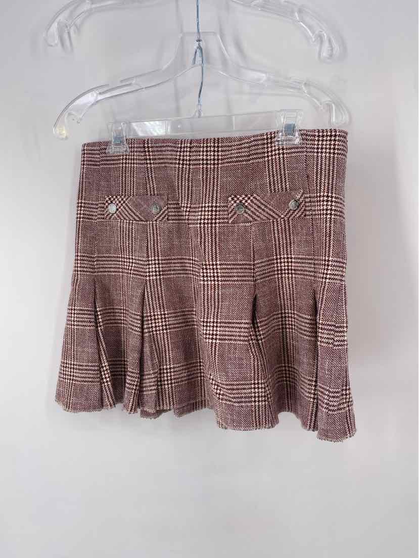 Size 40 MAJE Burgundy Tweed Skirt