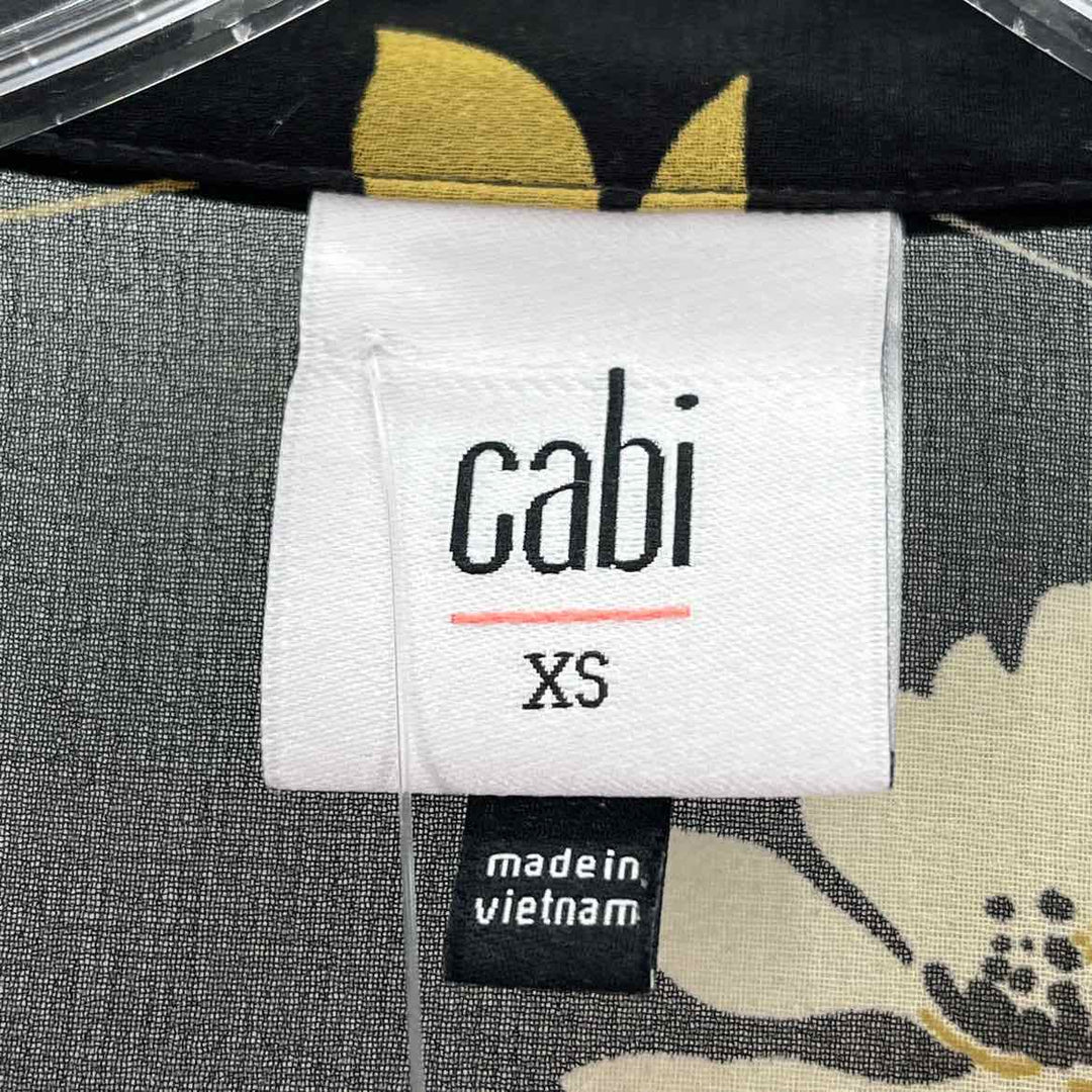 Size XS CABI Black Print Shirt
