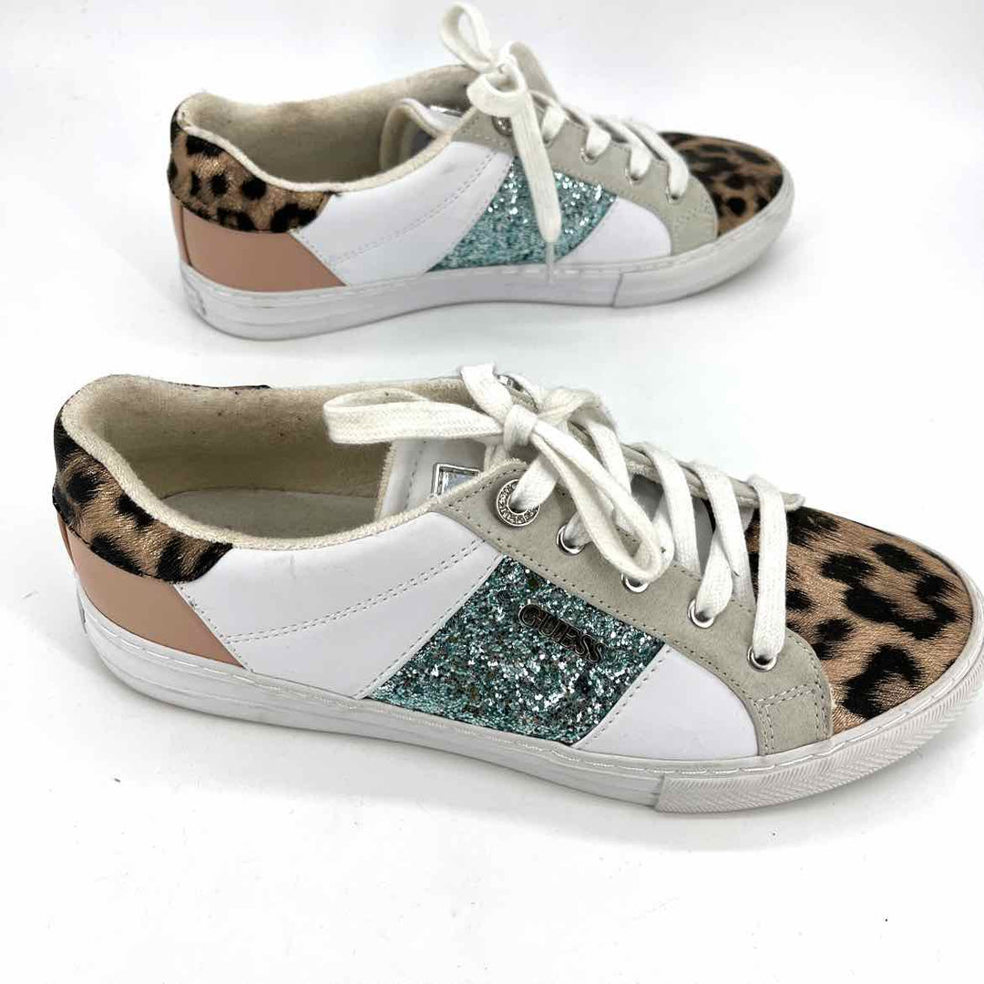 Shoe Size 10 GUESS Multi-Color Faux Leather Sneakers
