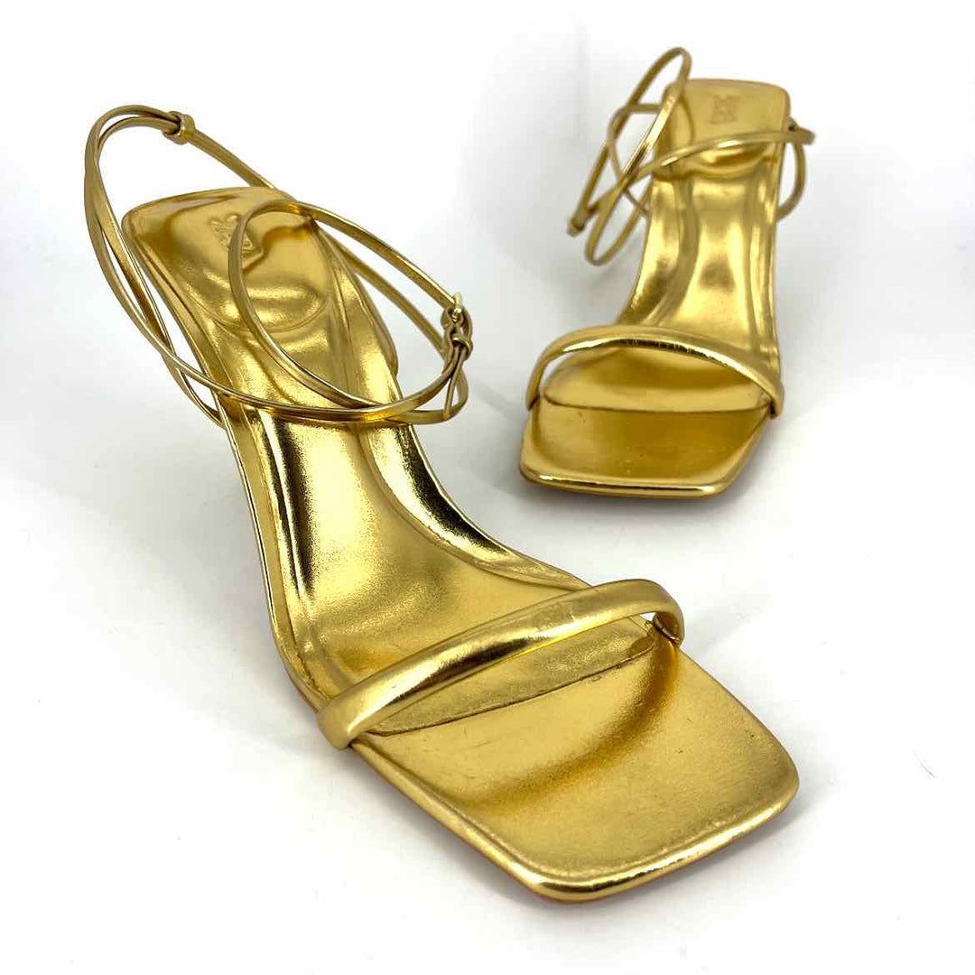 Shoe Size 41 ZARA Gold Faux Leather Heels