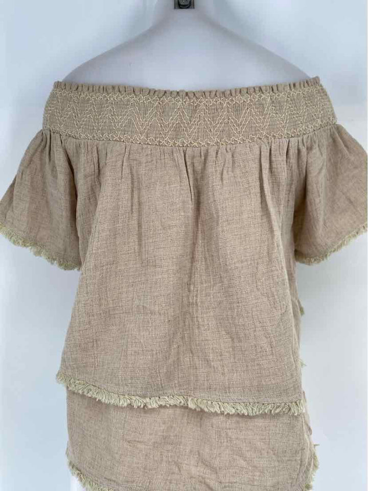 Size S MOON RIVER Tan Shirt
