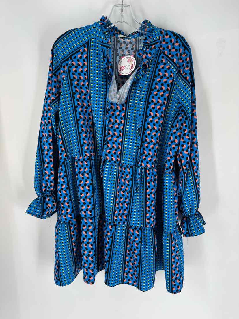 Size M Blue Print Dress