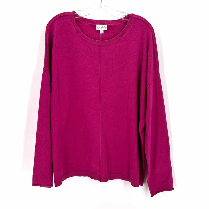 Size L WONDERLY Hot Pink Knit Sweater