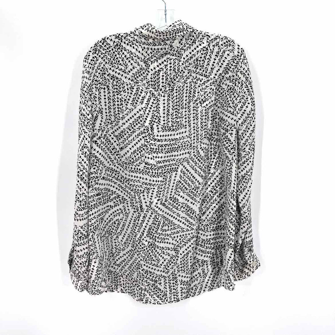 Size L CABI White Print Shirt