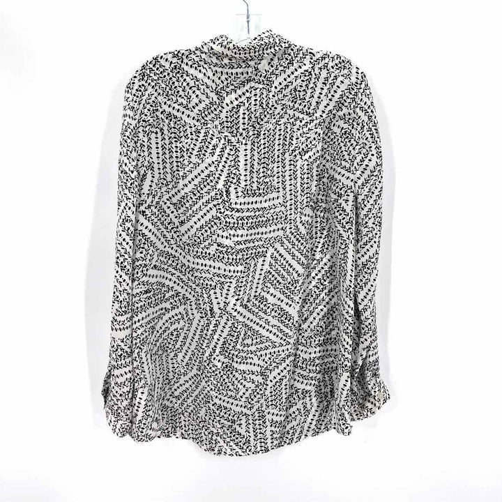 Size L CABI White Print Shirt
