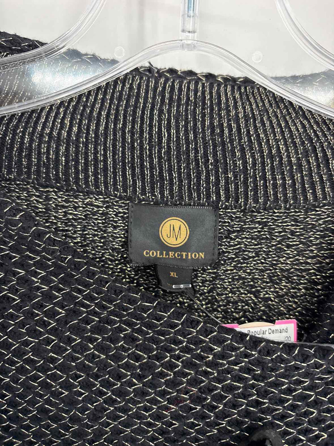 Size XL JM COLLECTION Black Knit Cardigan