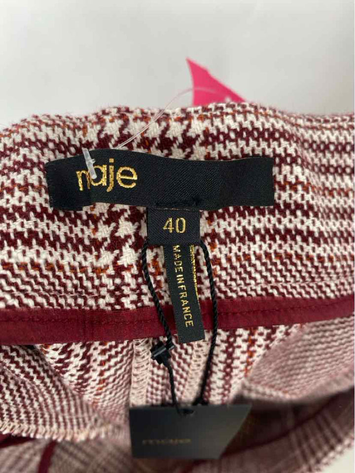 Size 40 MAJE Burgundy Tweed Skirt