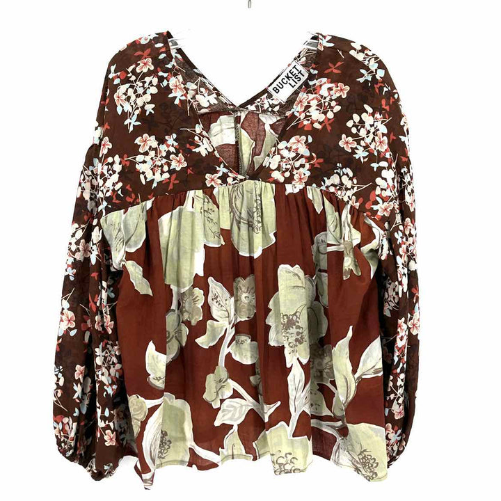 Size M Brown Print Shirt