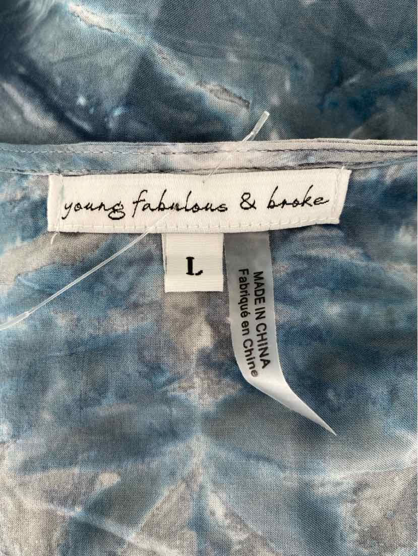 Size L Young Fabulous & Broke Blue Shirt