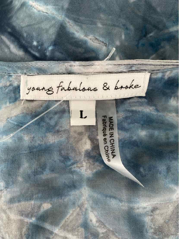 Size L Young Fabulous & Broke Blue Shirt