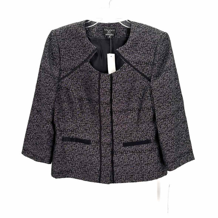 Size 10 TAHARI Black Print Jacket