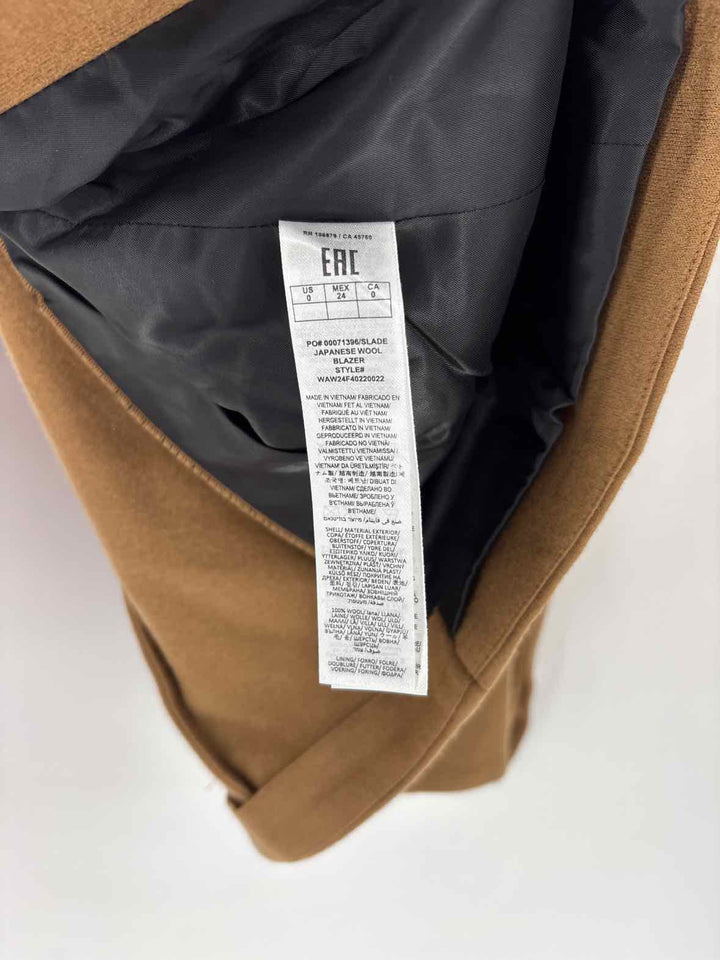 Size 0 RAG & BONE Brown Wool Blazer
