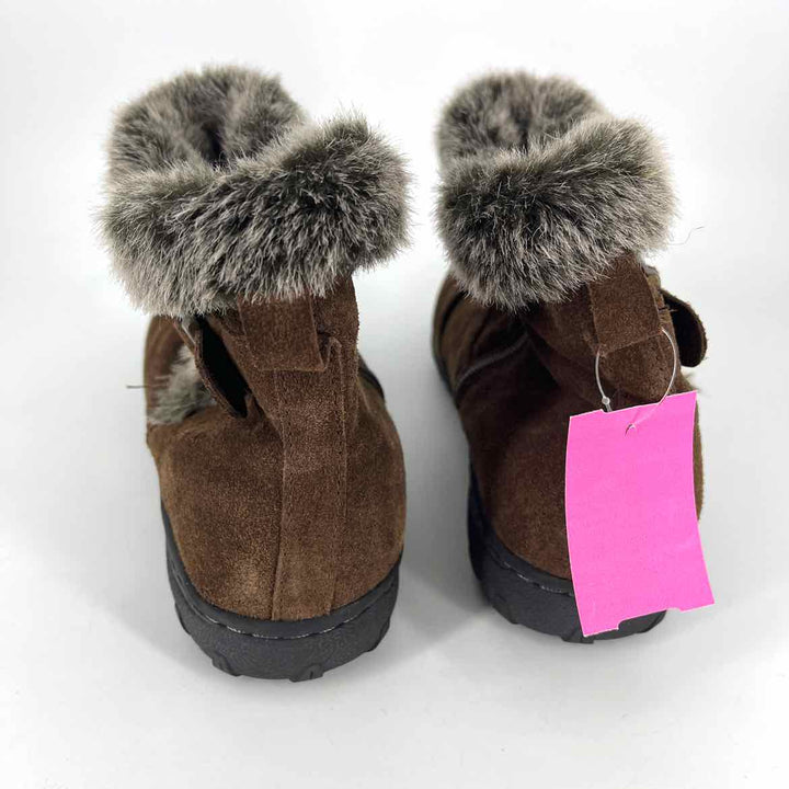 Shoe Size 9 KHOMBU Brown Leather Faux Fur Boots