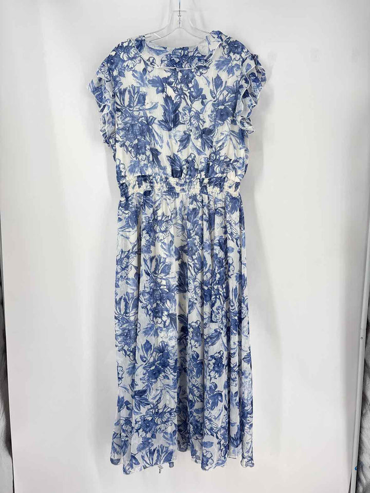 Size XL Blue Print Dress