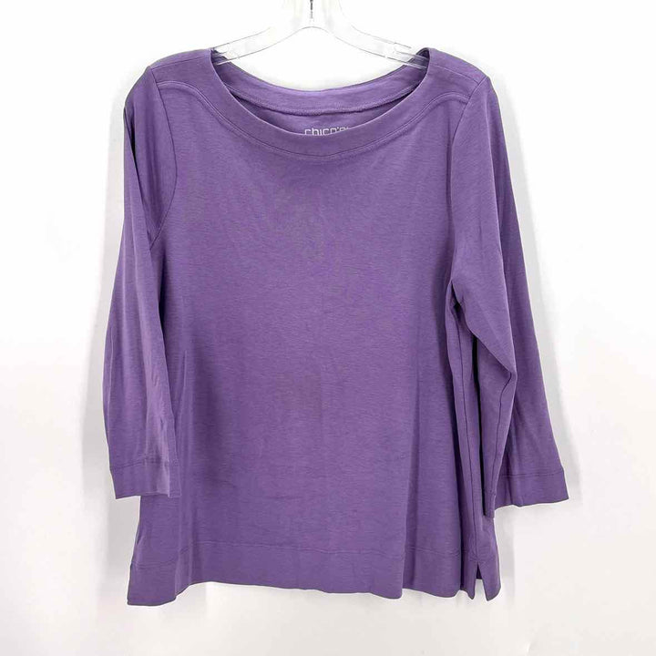 Size L Chico's Purple Cotton Shirt