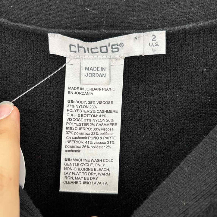 Size L Chico's Black Knit Sweater