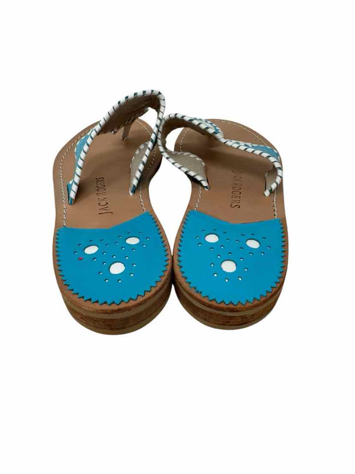 Shoe Size 9.5 Jack Rogers Teal Leather Sandals