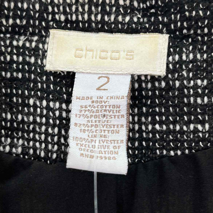 Size L Chico's Multi-Color Tweed Jacket
