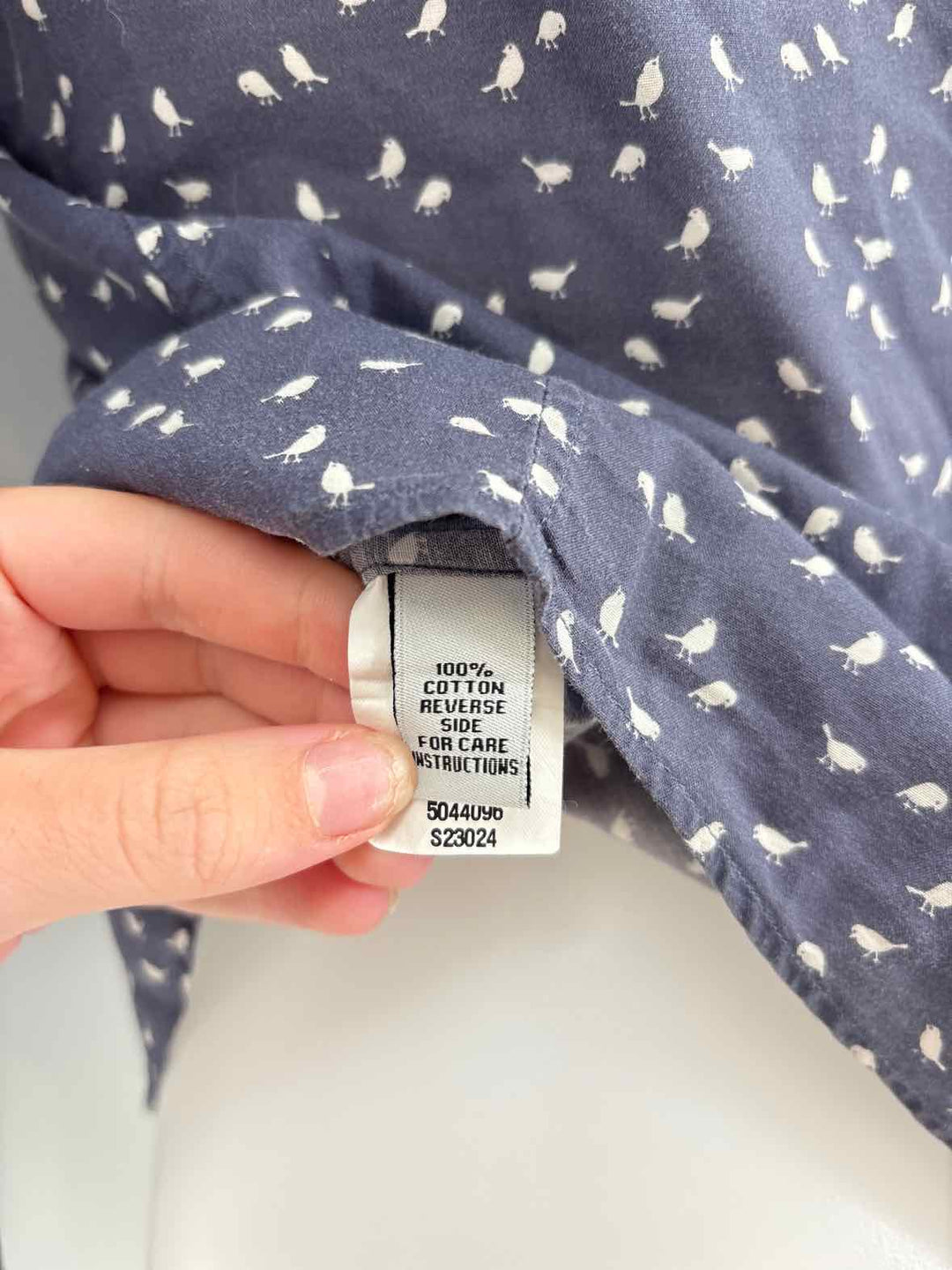 Size XS ANN MASHBURN Blue Print Shirt
