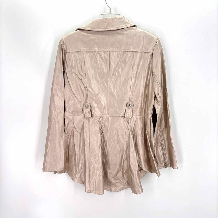 Size 10 VENUS Rose Gold Faux Leather Jacket