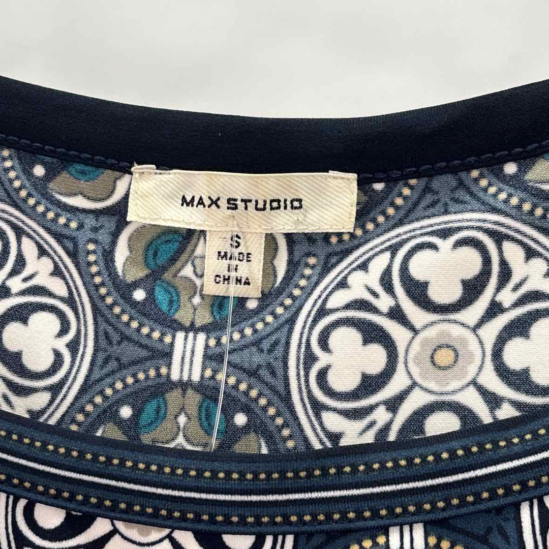 Size S MAX STUDIO Blue Print Dress