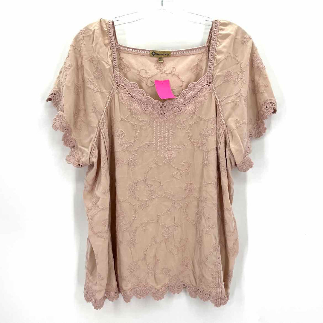 Size 2X DEMOCRACY Peach Shirt