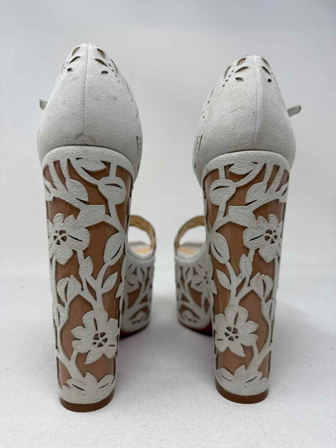 Shoe Size 8.5 CHRISTIAN LOUBOUTIN Ivory Suede Luxury - Sandals