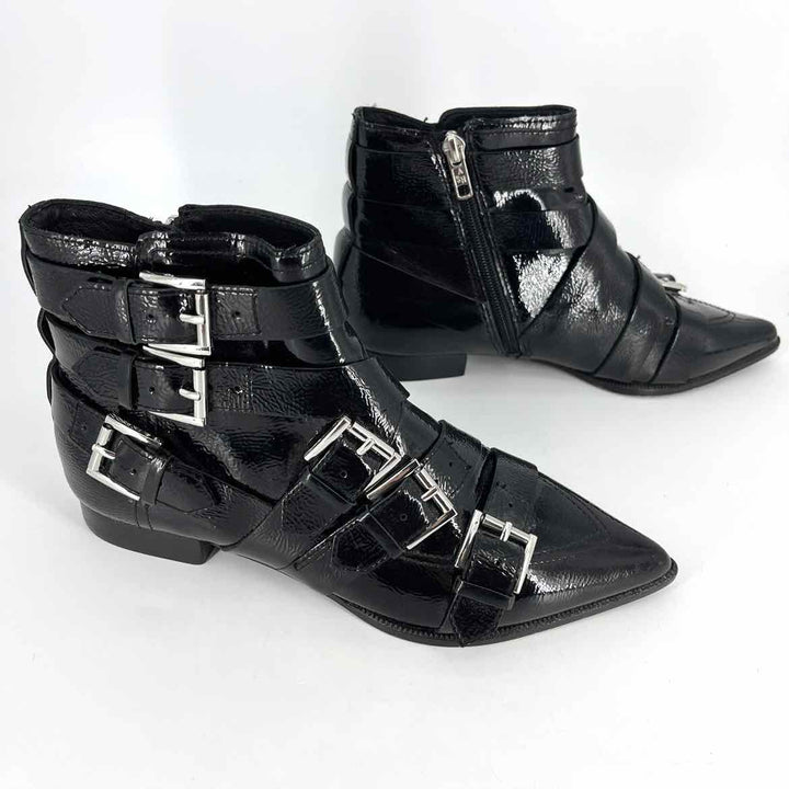 Shoe Size 36 Black PATENT Boots
