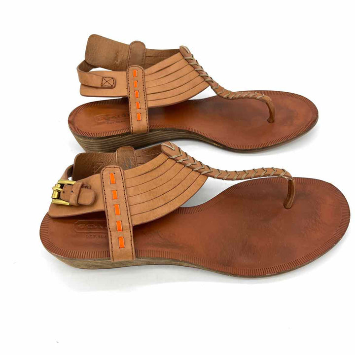 Shoe Size 8 Coach Camel Leather Sandals