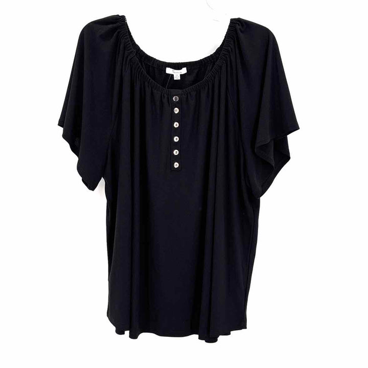 Size 1X Black Knit Shirt