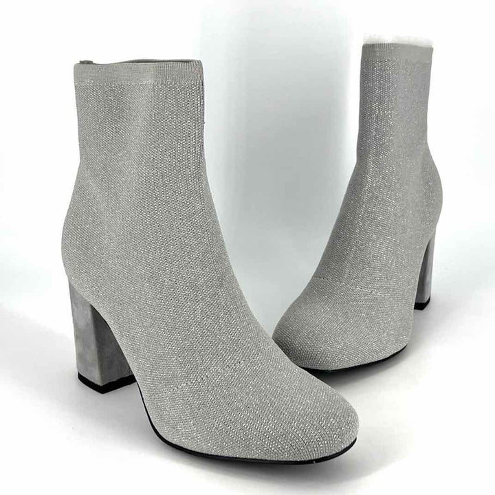 Shoe Size 7.5 MIA Silver Knit Boots