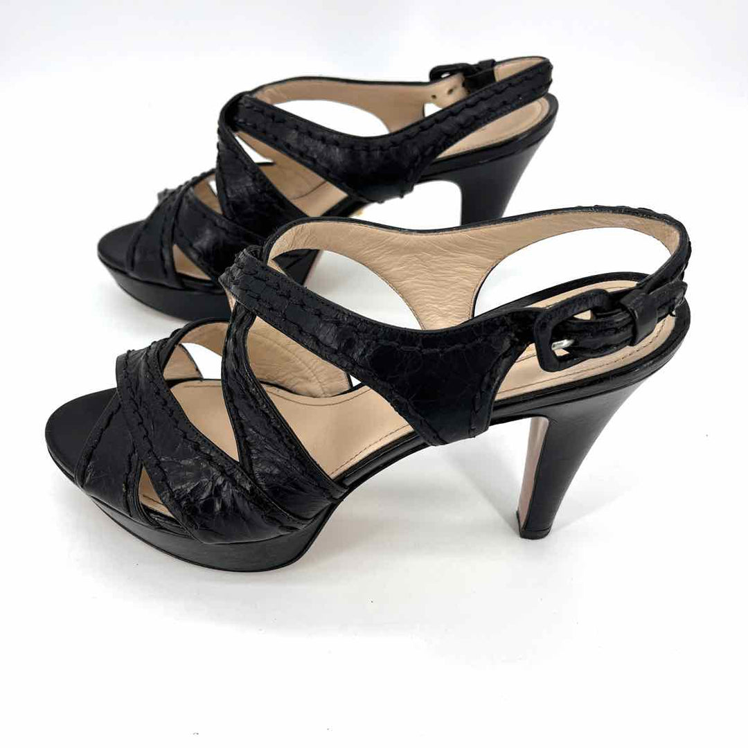 Shoe Size 39 PRADA Black Leather Sandals