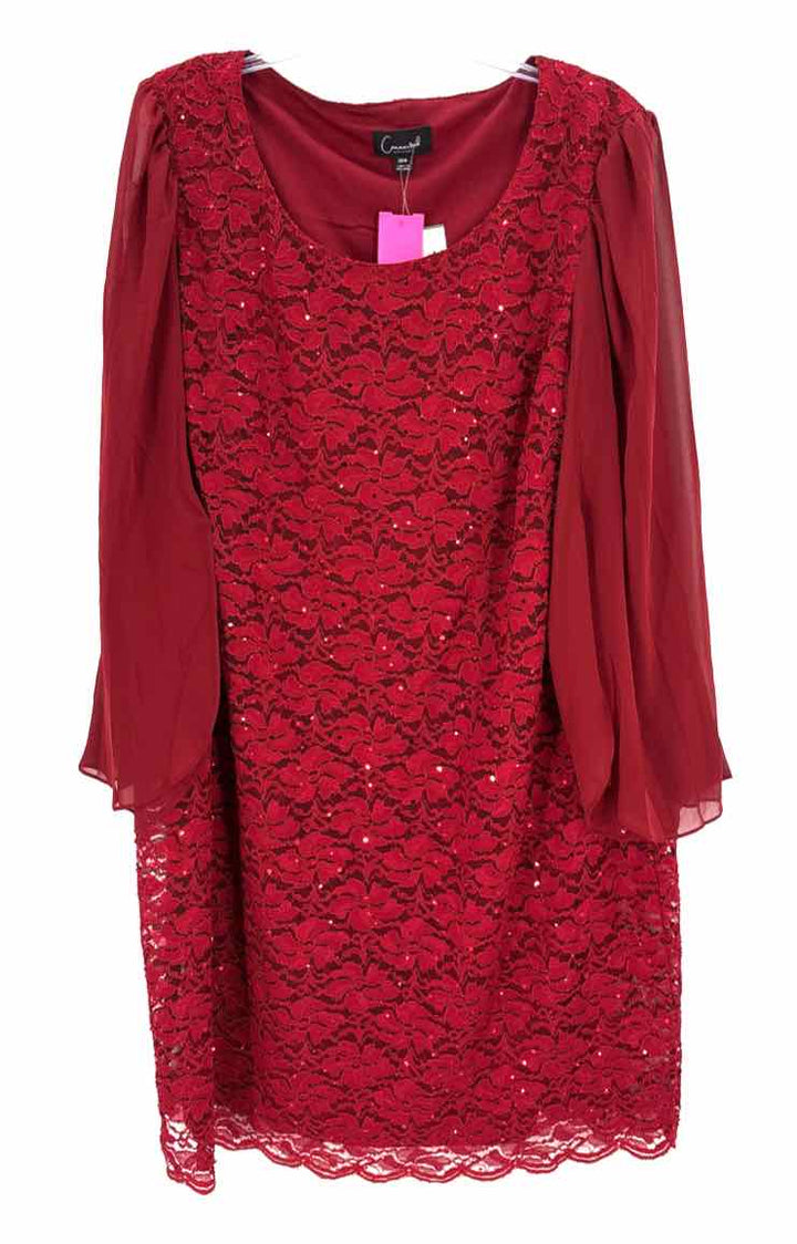 Size 24 CONNECTED APPAREL Burgundy Dress
