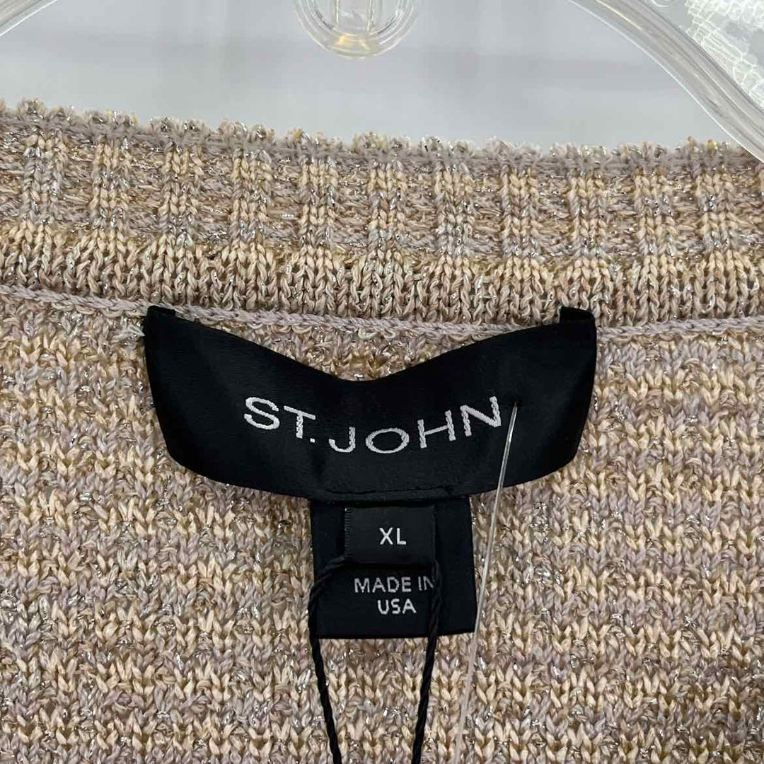 Size XL ST JOHN Gold Knit Wool Vest