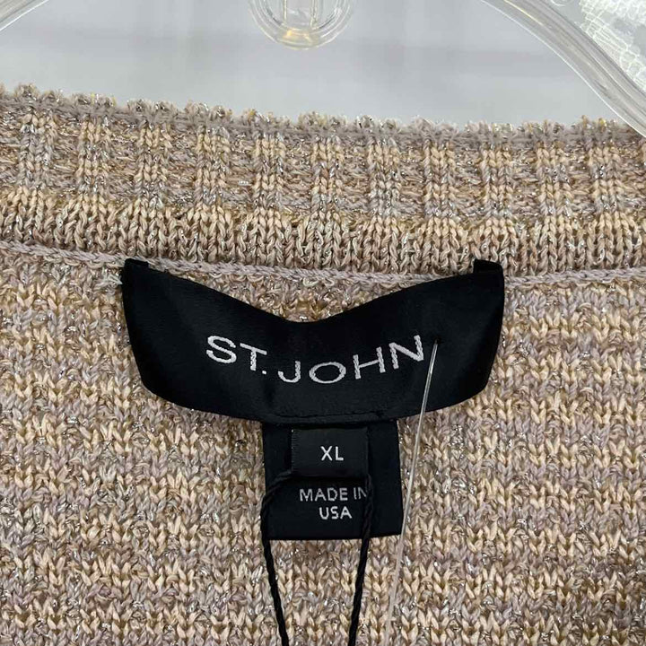 Size XL ST JOHN Gold Knit Wool Vest