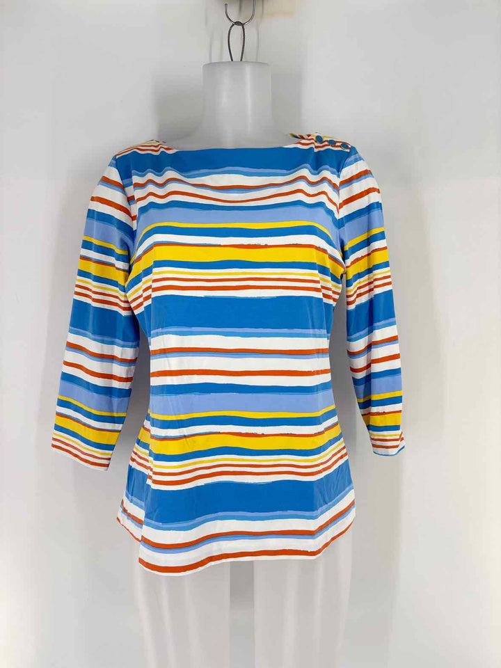 Size L J MCLAUGHLIN Blue Print Shirt