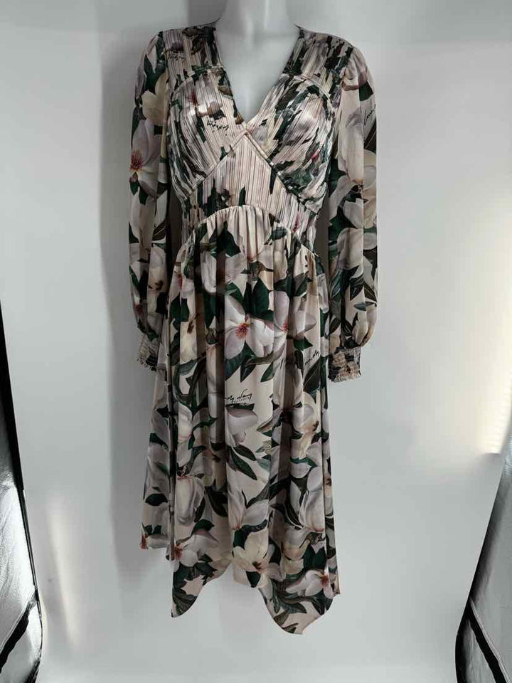 Size 6 ALL SAINTS TAN PRINT Dress