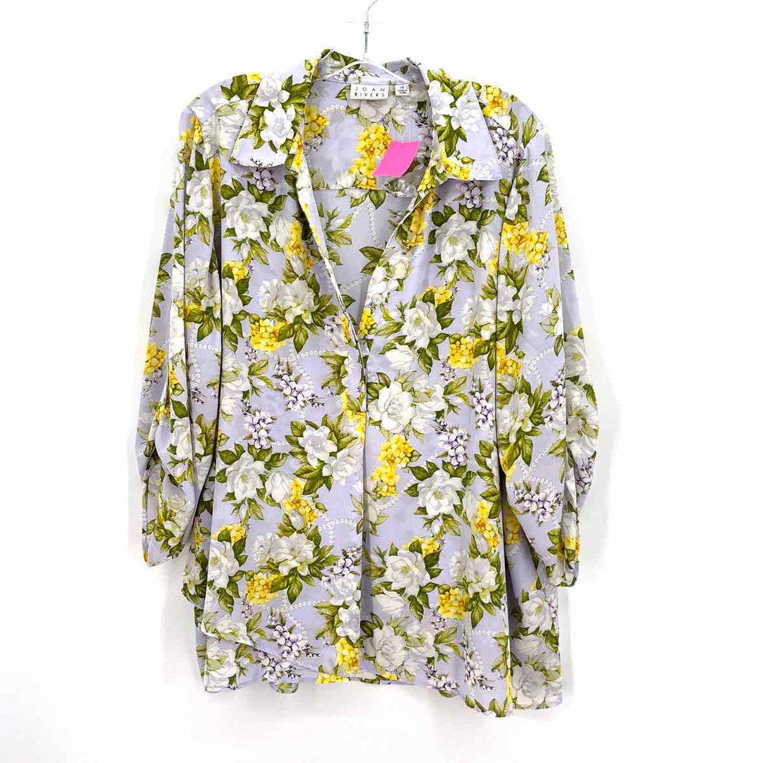 Size 1X JOAN RIVERS Light Blue Shirt